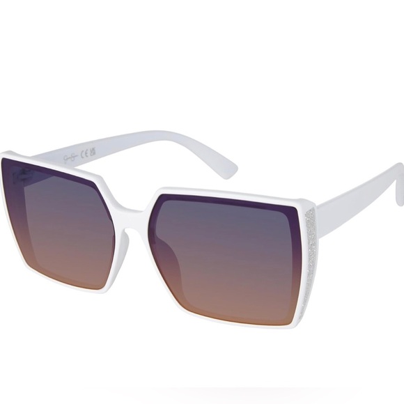 Jessica‎ Simpson J6207 Blue Glitter Square Uv400 Protection Sunglasses 62MM new main image 5